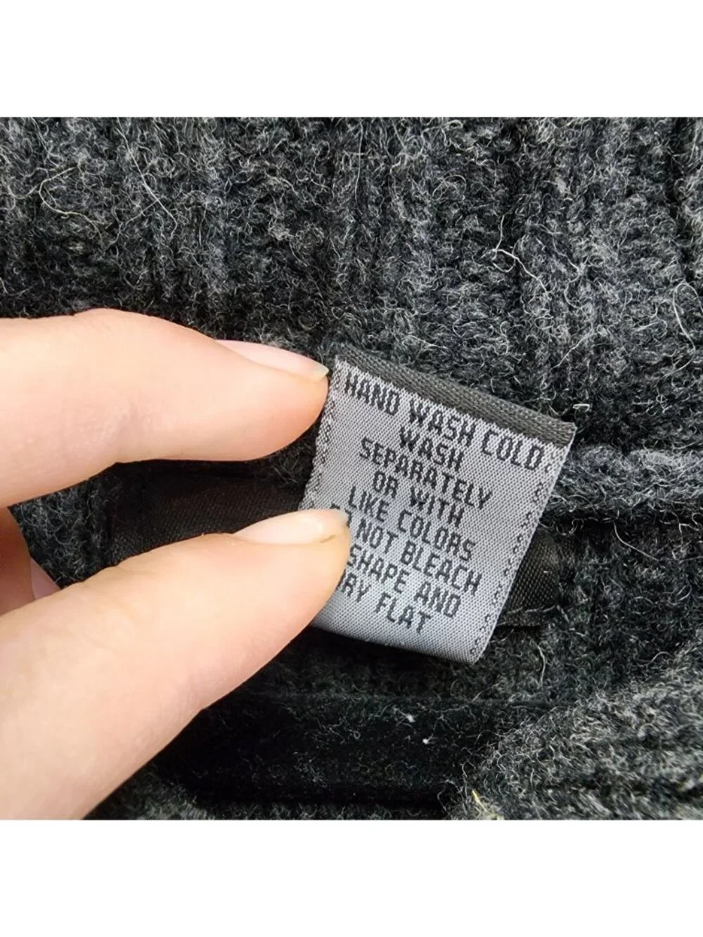 Rosanna Sweater Womens Large Petite Gray Lambs Wool Button Up Cardigan
